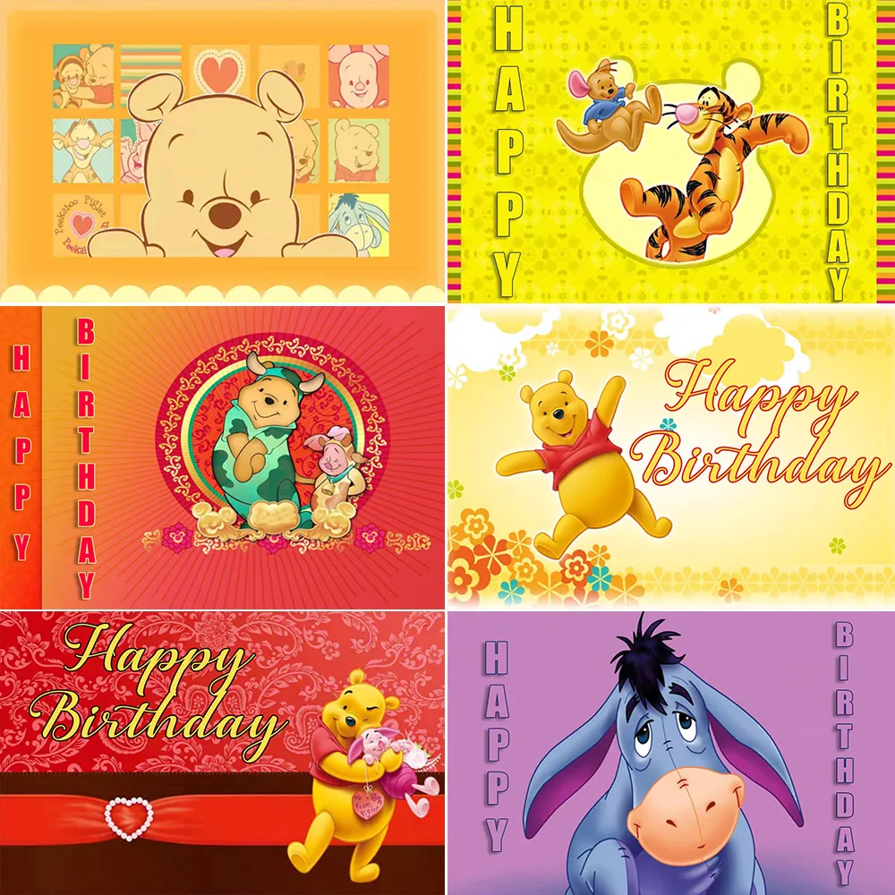 

Custom Winnie the Pooh Theme Newborn Boys Girls 1st Birthday Party Decor Honey Background Photo Baby Shower Kids Party Props