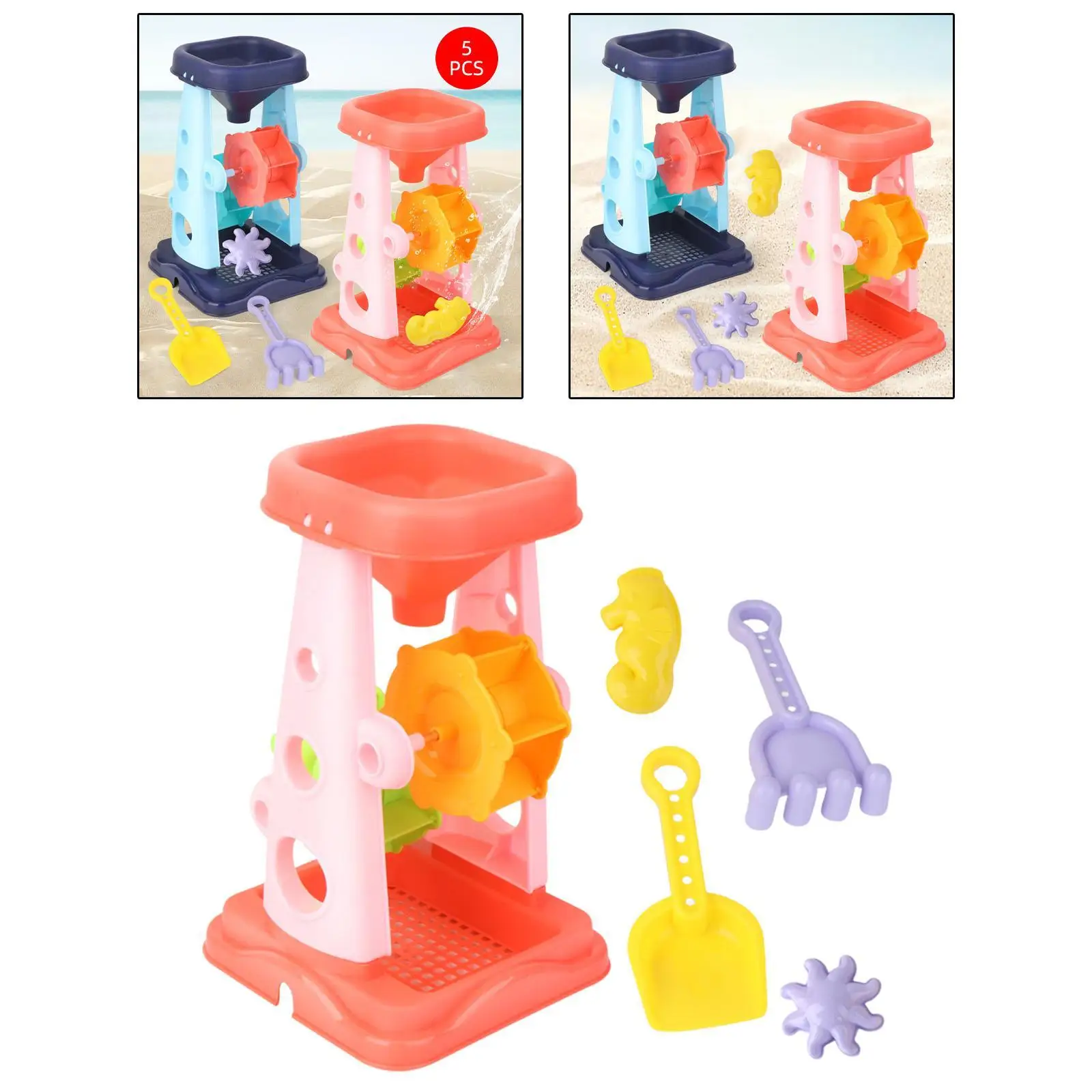 

Water Wheel Toy Beach Toy Sturdy Portable Funny Play Tools Beach Sand Hourglass for Backyard Sand Table Sandbox Summer Kids