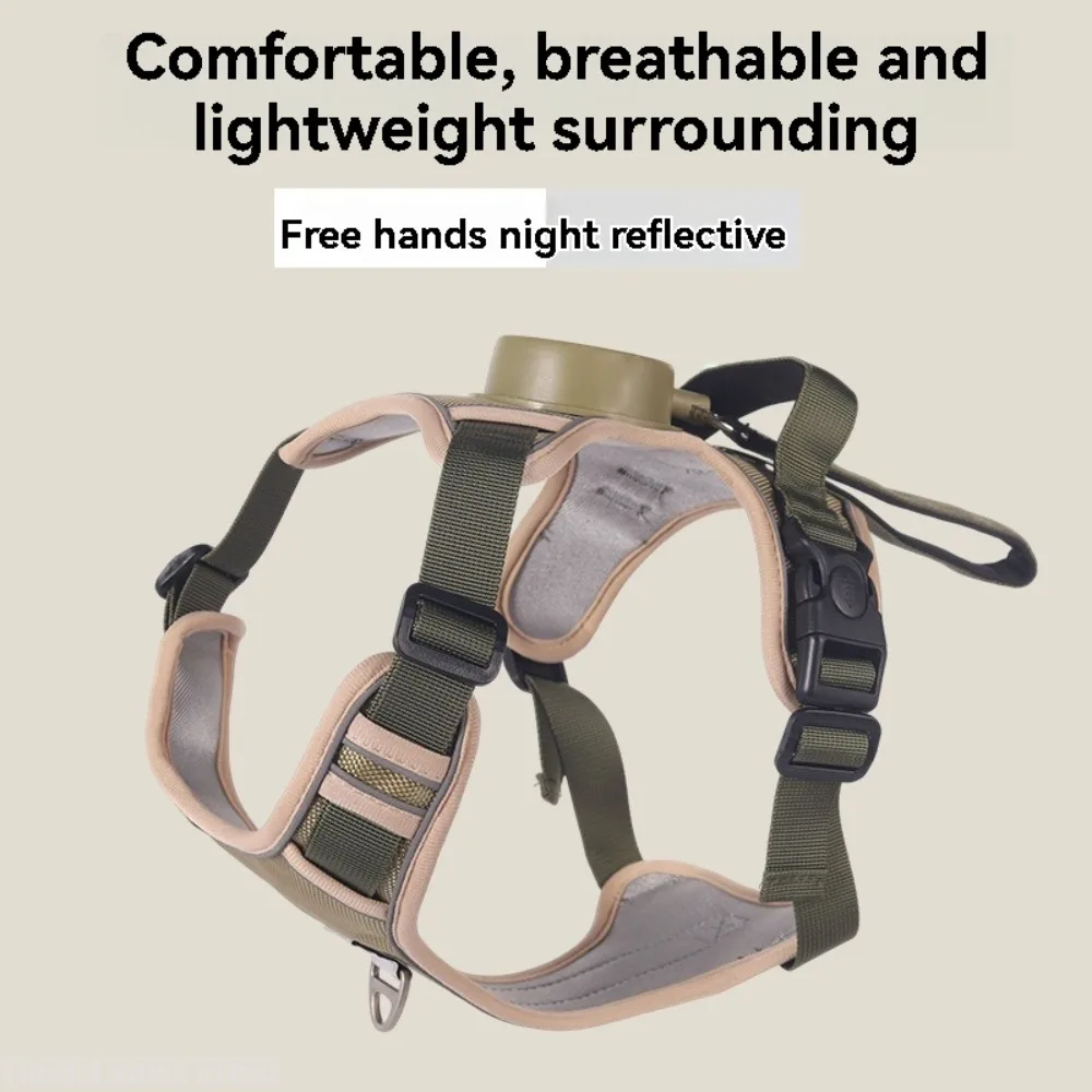 

Выдвижной поводок для собак с нагрудной шлейкой, интегрированным светоотражающим жилетом, безопасные принадлежности для прогулок с питомцами