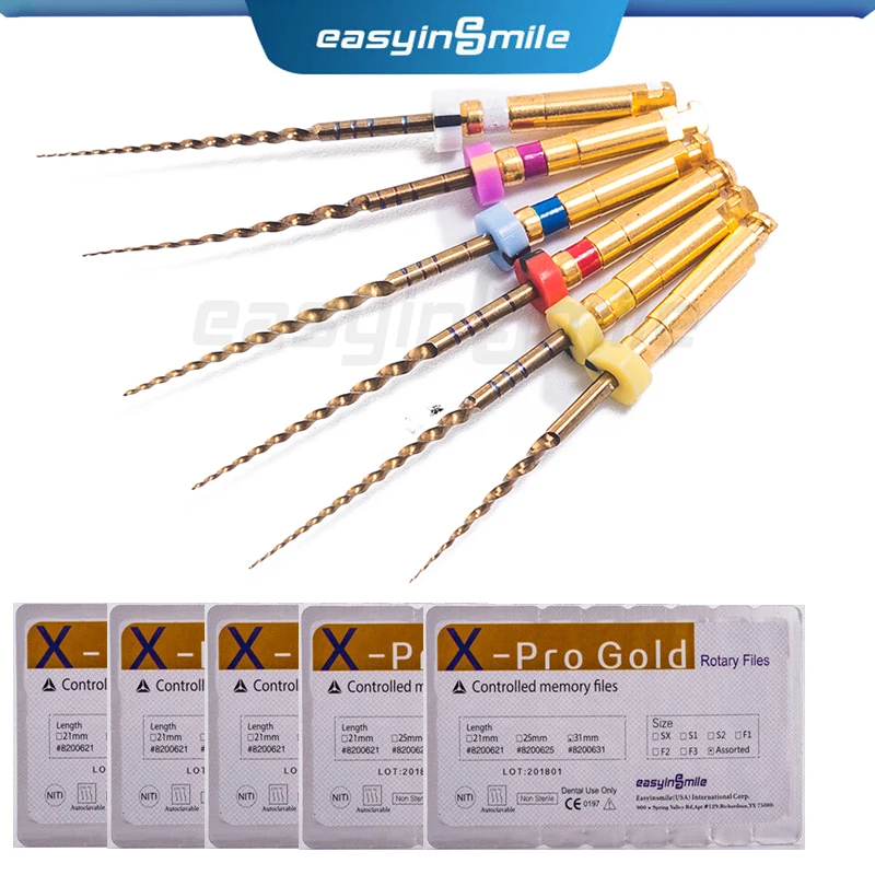 5packs-easyinsmile-dental-endo-files-x-pro-gold-large-taper-niti-rotary-endodontic-file-lima-sx-s1-f1-f2-f3-21mm-25mm-31mm