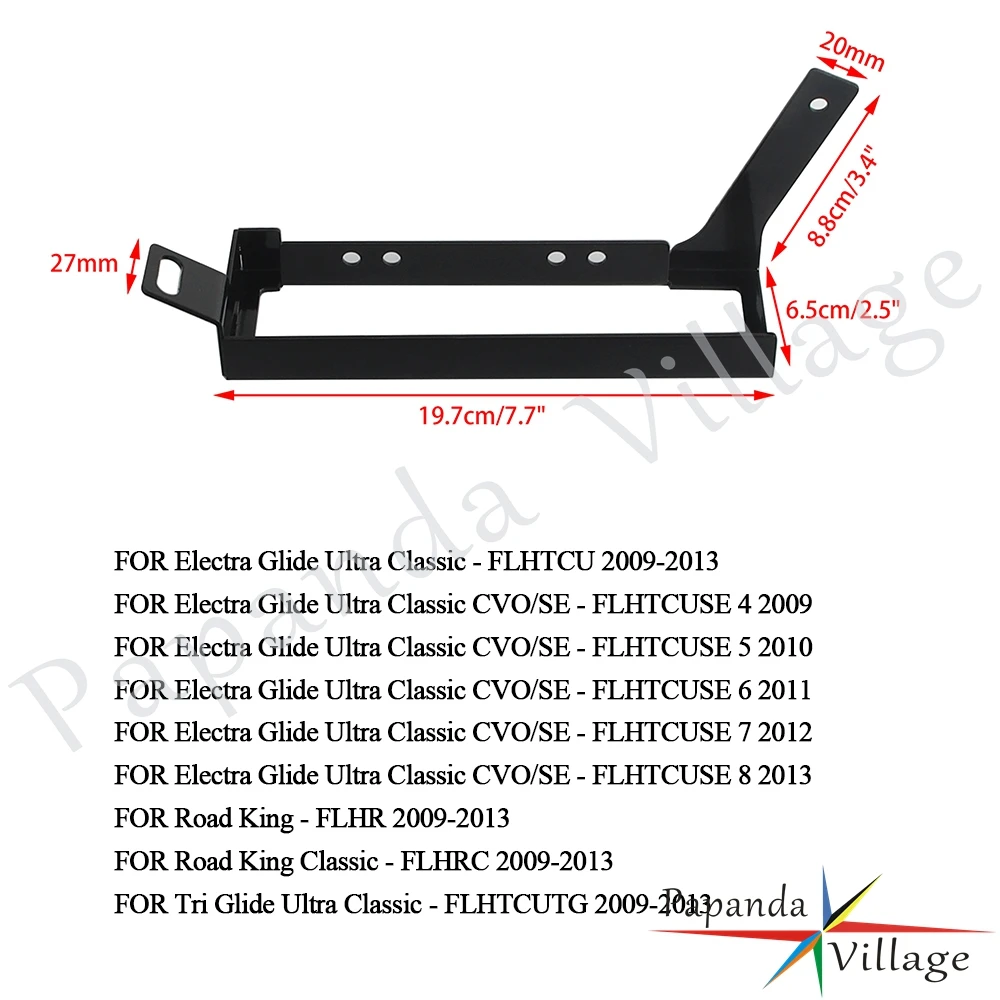 1Pair Rear Fender Bracket For Harley Electra Glide Classic FLHTC 09-13 Motorcycle Black Rear Fender LED Filler Panel Bracket Kit