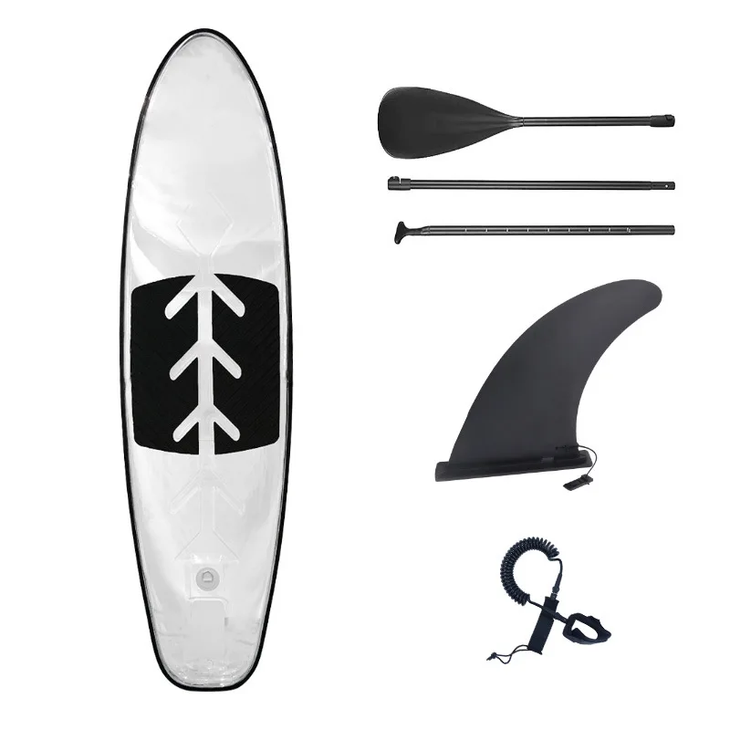 Popular outdoor check-in surf paddleboard, SUP transparent paddleboard, new standing single water sports board