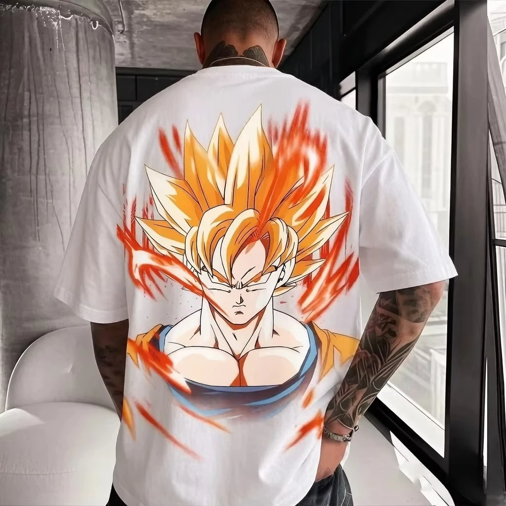Dragon Ball Goku Super Saiyan Graphic Printed T-shirt Men's and Women's T-shirt Men's Top Sports T-shirt Men's T-shirt Summer