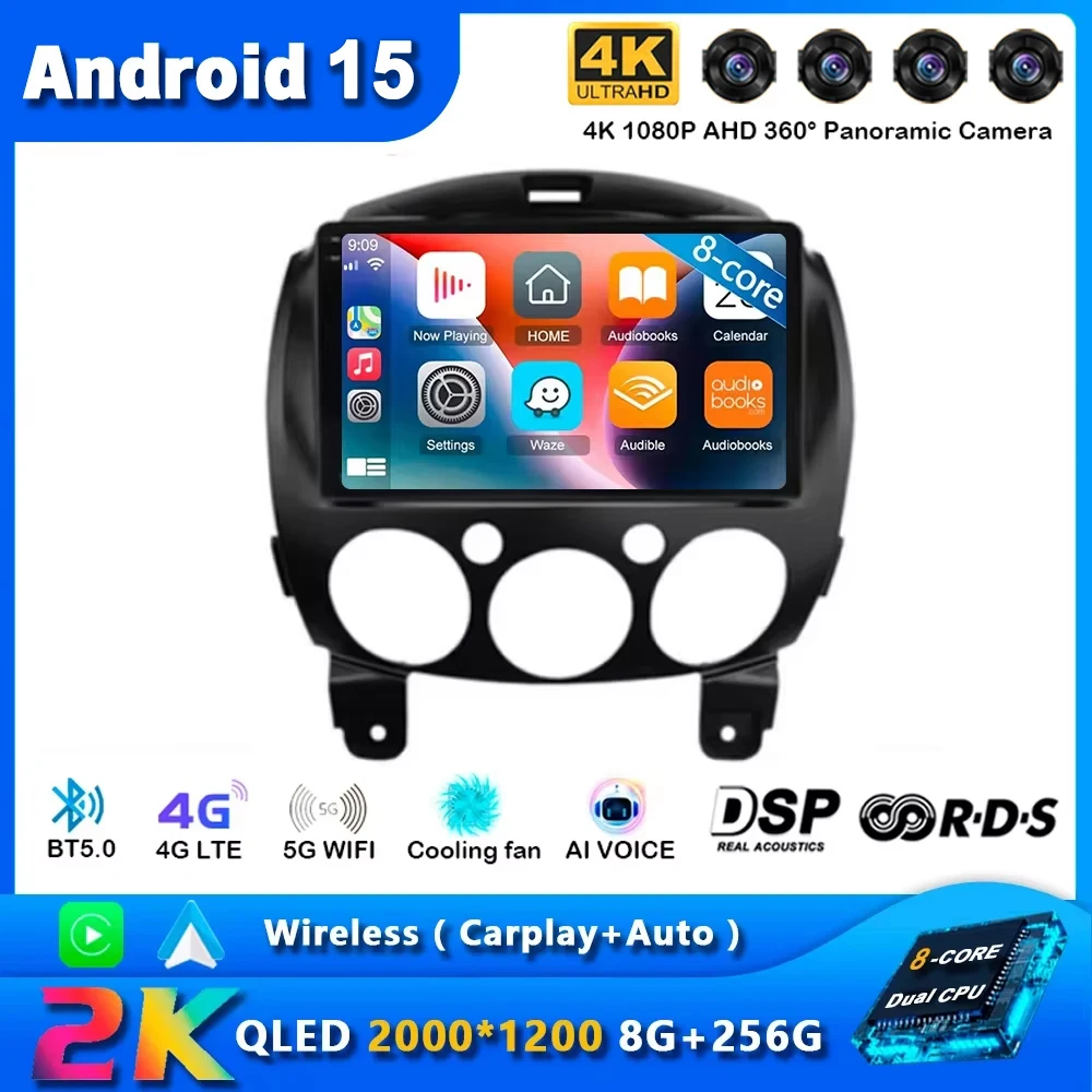 

Android 15 For MAZDA 2 Mazda2 2007 2008 2009 2010 2011 2012 2013 2014 Car Radio Navigation Multimedia Player GPS WiFi+4G Video
