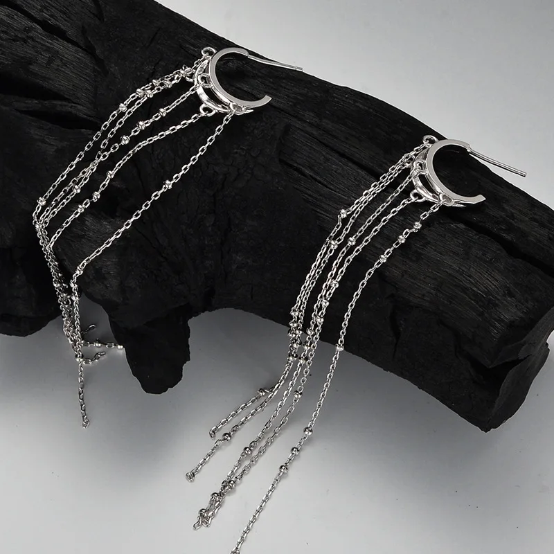 F.I.N.S الأصلي الفاخرة S925 فضة طويل الشرابة إسقاط أقراط النساء معلقة شرابة Lins هندسية ثقب الأذن مجوهرات