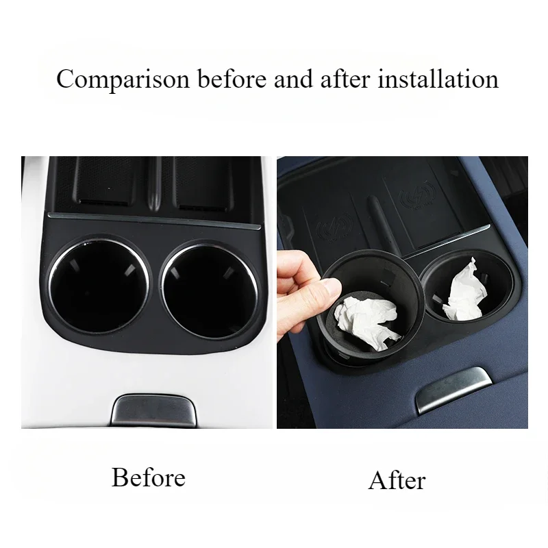 For Xpeng G6 Car Central Control Water Cup Limiter Storage Modification Silicone Cover Dust Rack Coaster  Auto Refit Accessories