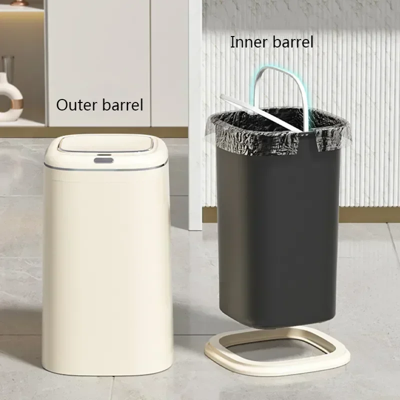 35/40L Smart Kitchen Trash Can Sensor Electric Waste Bin Large Capacity Waterproof Garbage for Bathroom Living Room with Lid