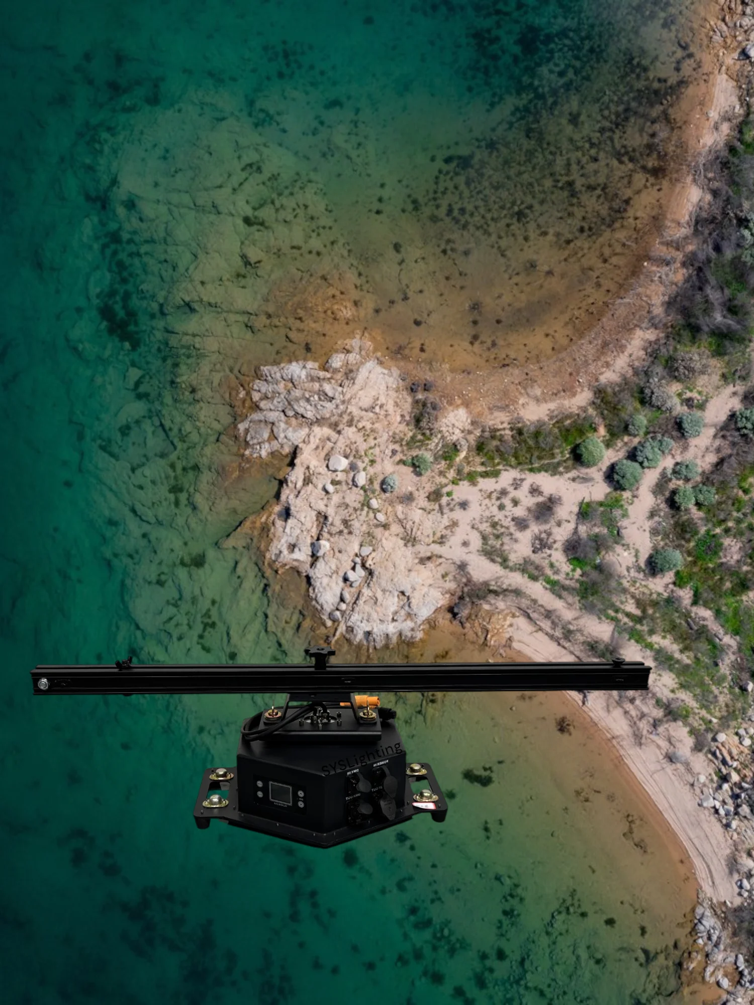 360-degree infinitely rotating base IP65. With infinitely rotating function, suitable for studios, theaters, bars, discos and ot