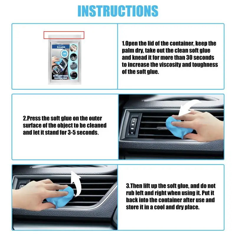 Car Cleaner Gel Auto Vent Magic Dust Remover Glue Computer Keyboard Dirt Cleaner Multifunction Air Vent Outlet Mud Cleaning Tool