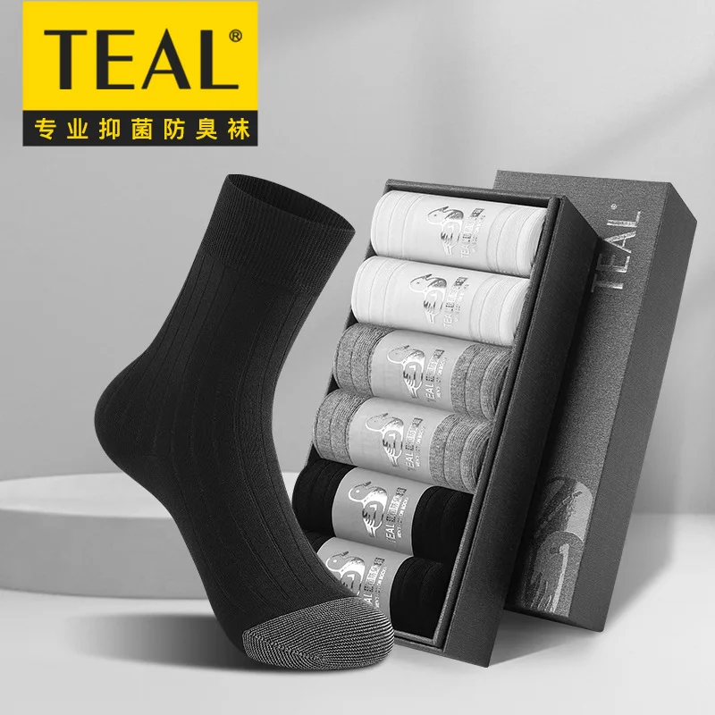 

Мужские осенне-зимние антибактериальные носки с дезодорантом, высокие носки-трубы, большой размер, европейские и американские стильные деловые полосатые длинные носки унисекс