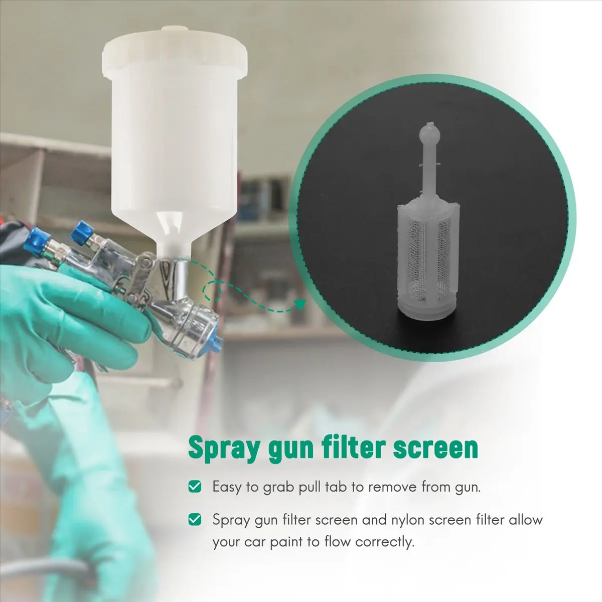 #35Q 24 Pcs Universal Fine Mesh Disposable gravitation Spray-Gun Strainer,paint filter,(PE + PA)