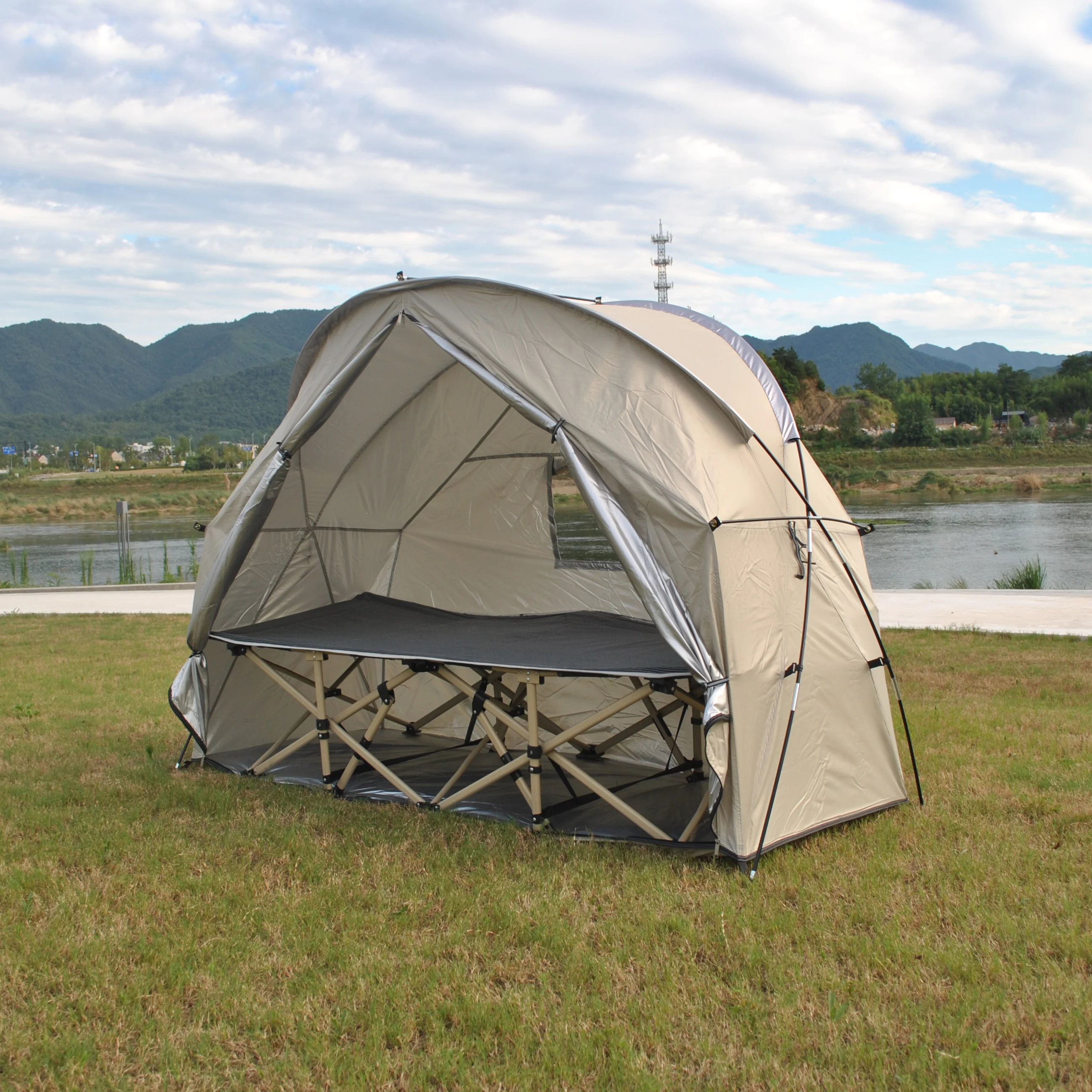 Durable Trekking Tent for Storage, Off-ground Bed, CZX-725, 1 Person Tent, Bike Tent for Storage, cot Tent