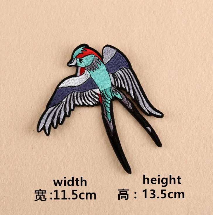 2017 New Patch 10 pcs Birds Embroidered cartoon patch iron on sew on Motif Applique garment embroidery patch DIY accessory