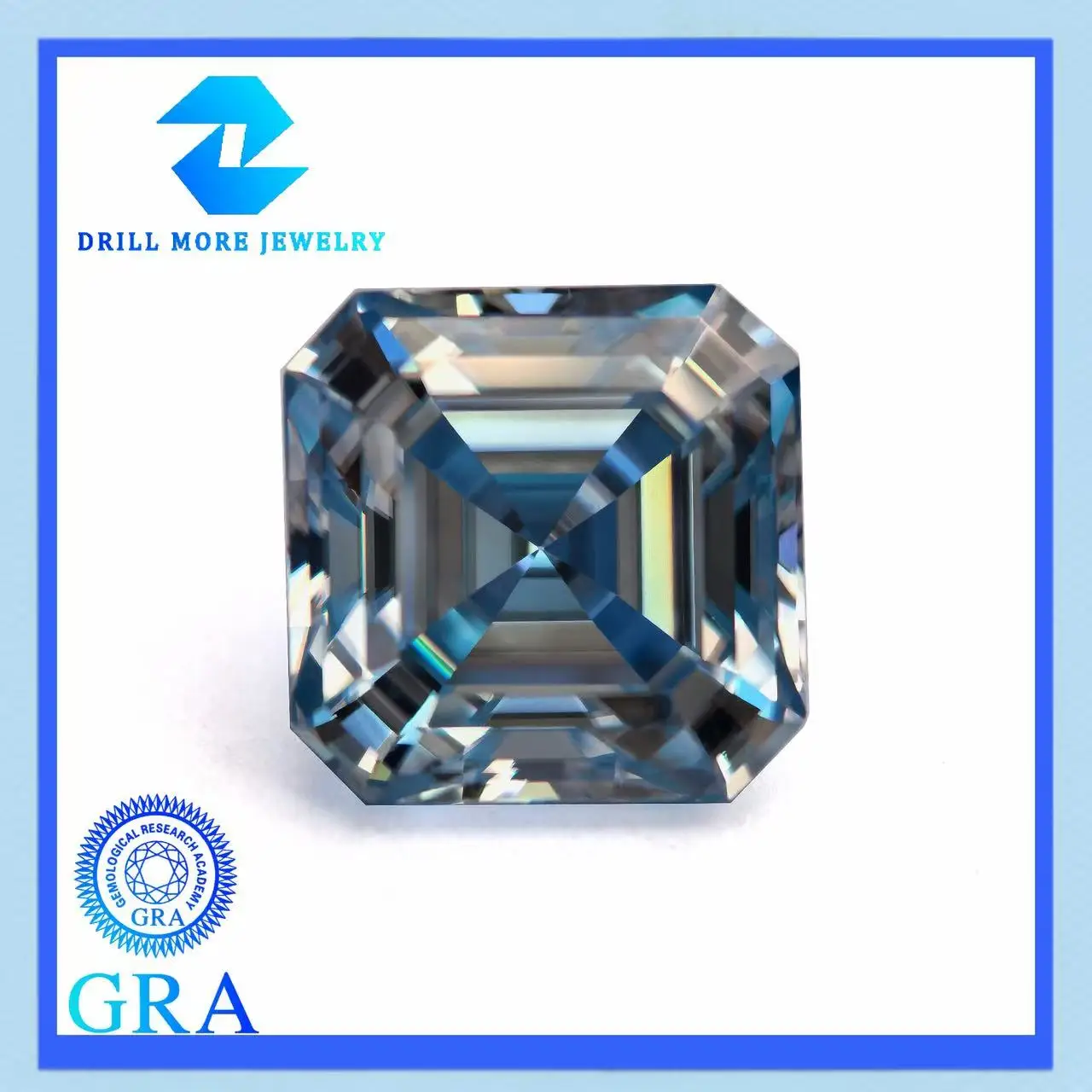 

Ледяной голубой муассанит, свободный камень, огранка Ашер, 0.5-3.0 карата, VVS1, проходит тест на алмазном тестере, с отчетом GRA, для изготовления ювелирных изделий