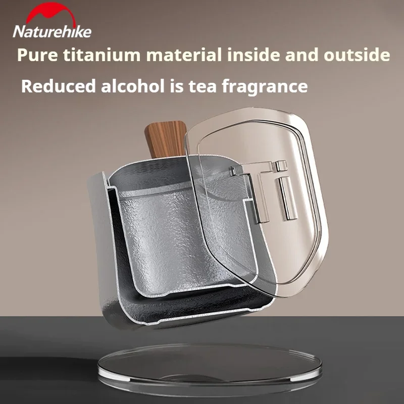 Naturehike Titanium Tea Set Suit Ultralight Outdoor Camping Travel Teapot Teacup Tableware Kettle Cup Picnic Double Layer Teapot