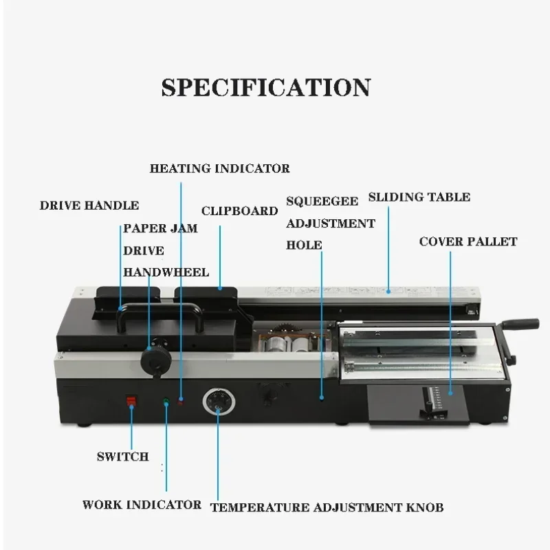 460AC A4 Hot Melt Adhesive Machine Accounting File Tender Document Cover Book Binding Machine Manual Wireless Binding Machine