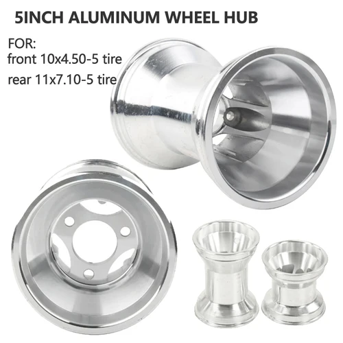 Kart 10x4,50-5 125mm delantero o 11x7,10-5 180mm cubo de rueda trasera 5 pulgadas Go-kart coche 4 llantas de aleación de aluminio de deriva