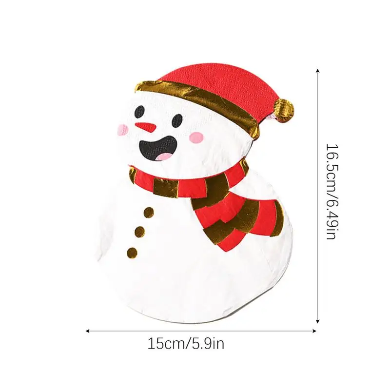 Christmas Snowman Paper Napkin Holiday Table Decor Printing Paper Towel Christmas Design Paper Napkins Tableware Decor Paper