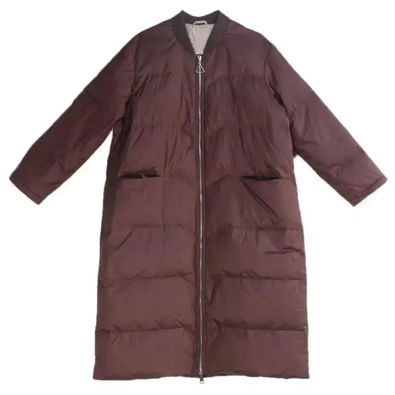 Zimowa nowa damska kurtka puchowa do dojazdów do pracy, ciepła kurtka puchowa z kołnierzem stójką w stylu baseballowym.