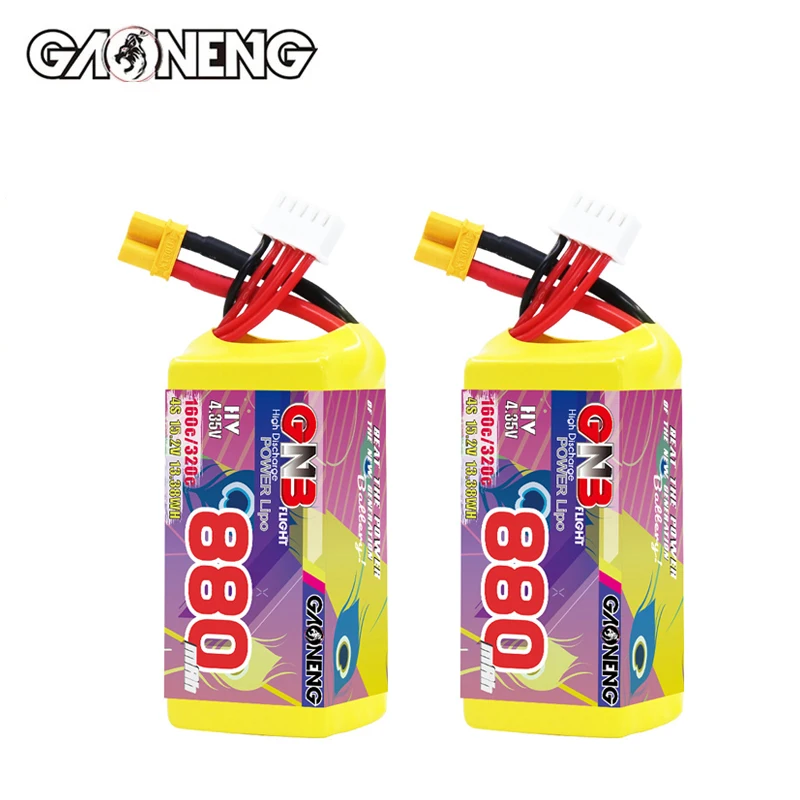 2PCS GNB 4S 15.2V 880mAh FPV Drone Lipo Battery 160C/320C Plug With XT30 for FPV Quadcopter Helicopte Airplane RC Battery Parts