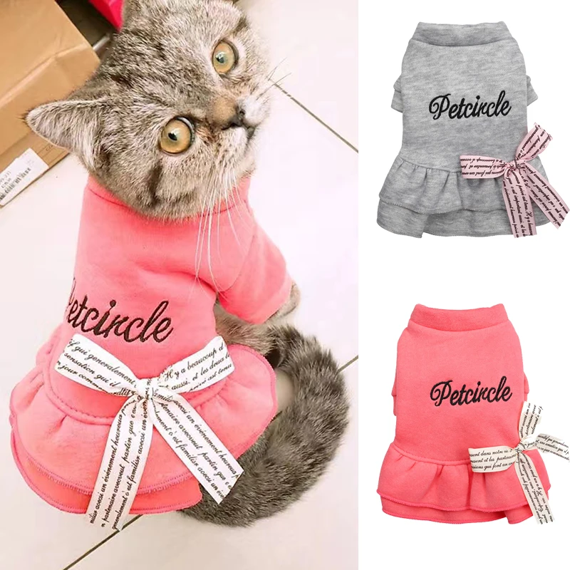 Classics Cat Puppy Dresses Autumn Winter Pet Clothes for Small Dogs Cats Sphynx Clothing Cute Kitten Outfits ropa para gatos