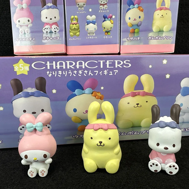 Kawaii Sanrio Characters Capsule Toy Blind Box Toys Cinnamoroll Usahana Pom Pom Purin Action Figurine Ornament decor Kids Gift view 3