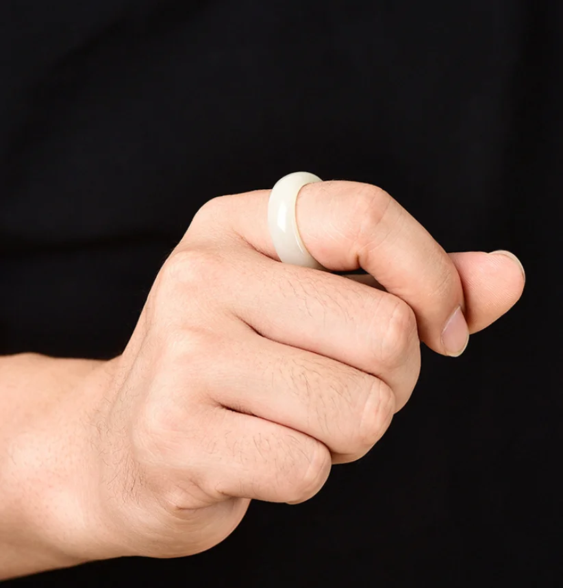 Fine Jewelry Natural Hetian Nephrite Jade Hotan Jade Ring for Men and Women