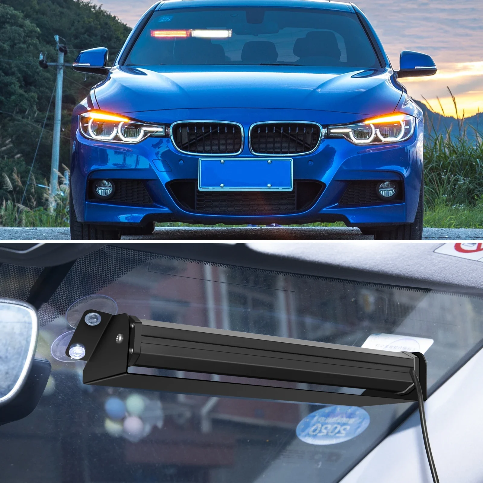 12 فولت/24 فولت COB سيارة شاحنة الطوارئ المتعري داش ستروب تحذير ضوء LED يوم مصباح جيد الإضاءة الشرطة أضواء وامضة 16 وسائط وامض