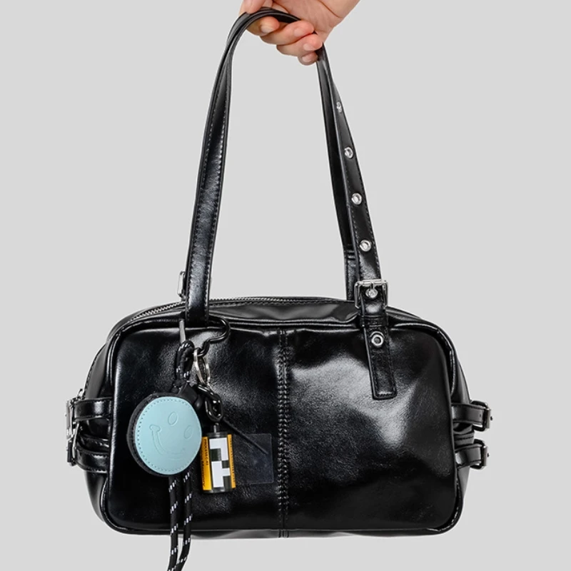 

Women's Soft PU Leather Boston Shoulder Bag New Simple Large Capacity Pillow Bag Trendy Versatile Spring Summer Commute Handbag