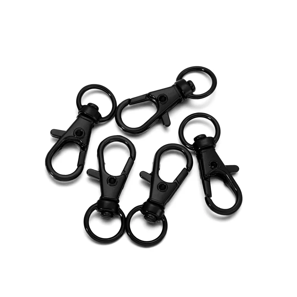 

100Pcs/Lot Swivel Lobster Clasp Hooks Keychain Split Key Ring Connector for Bag Belt Dog Chains DIY Jewelry Making Findings