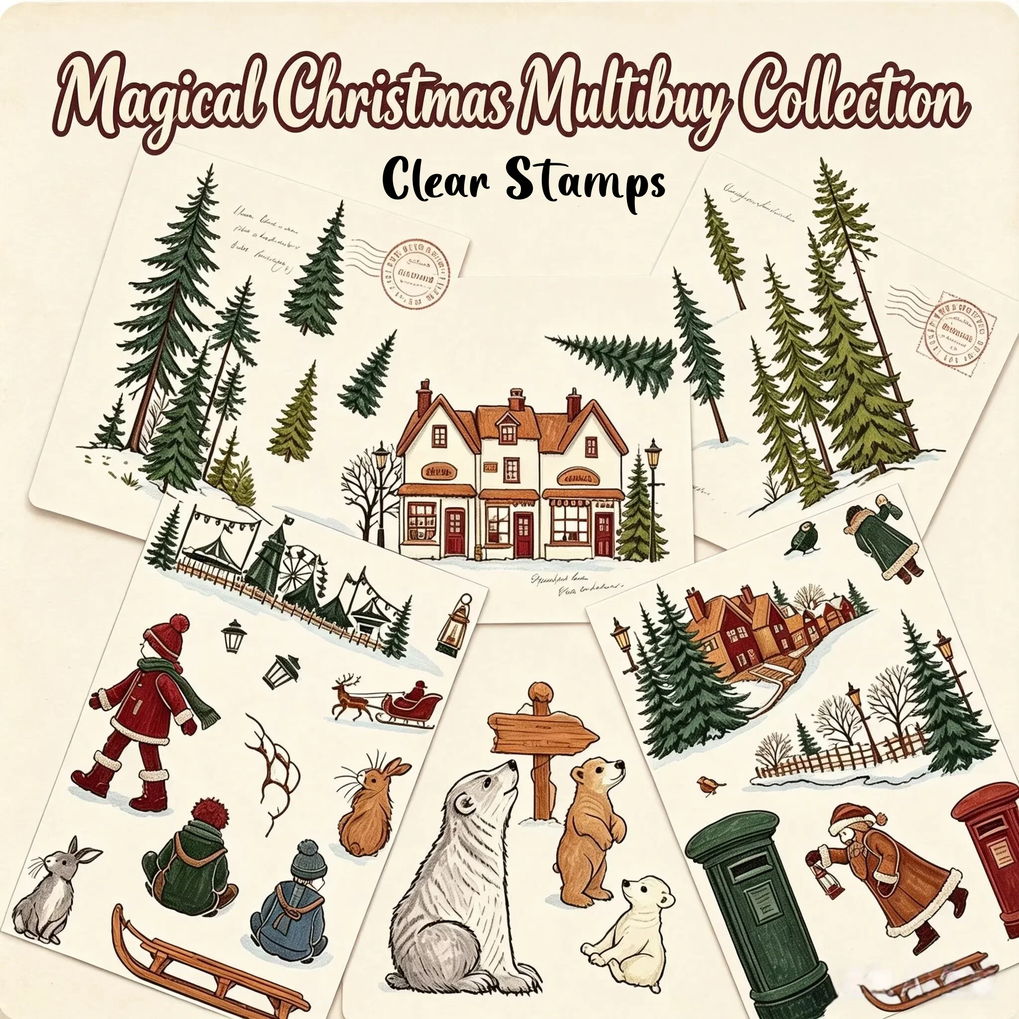 October 2026 Christmas Trees Collection Winter Clear Stamps Stencil For DIY Decorating Scrapbook Paper Card Embossing Craft