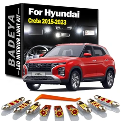 BADEYA 11Pcs LED Interior Sun Visor License Plate Light Kit For Hyundai Creta 2015- 2018 2019 2020 2021 2022 2023 Reading Bulbs