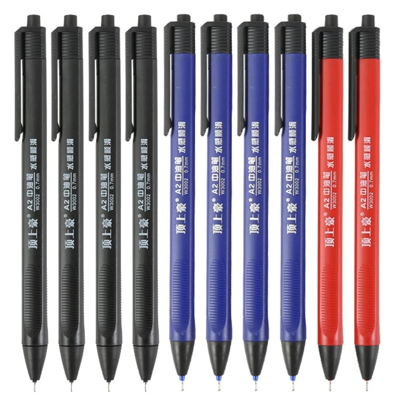 10er-Pack einziehbares Kugelschreiber-Set Basics Schwarz/Blau/Rot Kugelschreiber, mittlere Spitze 0,7 mm für glattes Schreiben von Bürobedarf