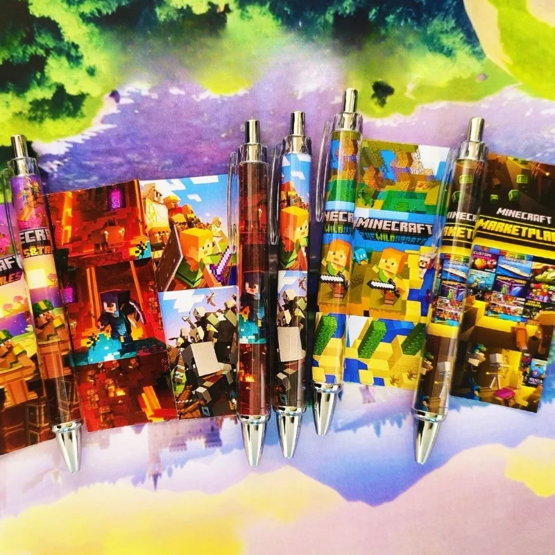 لعبة جل أقلام أنيمي الصحافة السوداء 0.5 مللي متر القلم Minecrafter الكتابة الرسم القرطاسية امتحان الطالب حبر جاف اللوازم المدرسية الهدايا