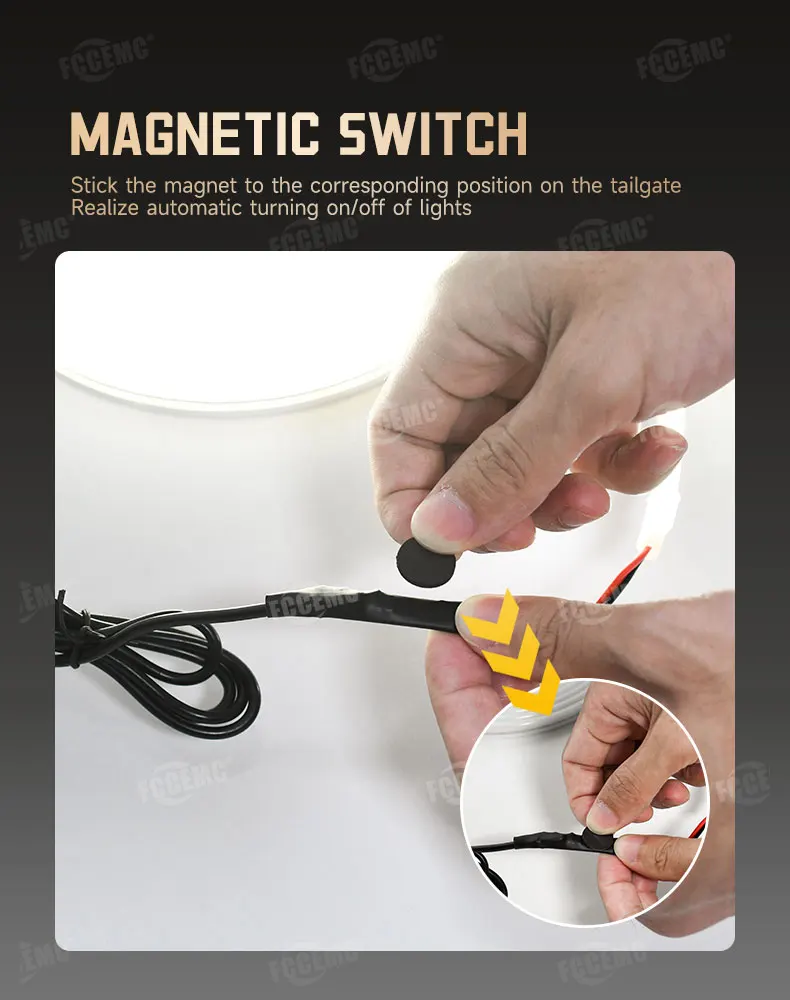 5m LED-Kofferraumbeleuchtungsstreifen mit Zigarettenanzünder-Magnetinduktion, modifiziertes Dekorationslicht für Tesla Model Y, neue Elektrofahrzeuge – Detail 6