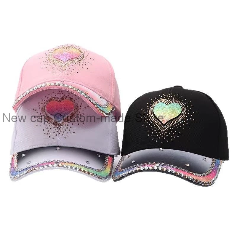 

New Diamond Butterfly Baseball Hat Fashion Gradient Love Ball Hat Couple's Hat Men's and Women's Casual Hat Y2K Duck Tongue Hat