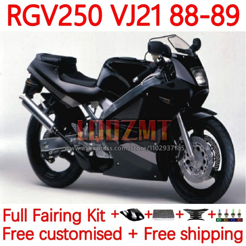 OEM Body For SUZUKI RGV250 RGVT RGV 250 SAPC VJ21 RGVT-250 RGVT250 1988 1989 VJ 21 RGV-250 88 89 Fairings 86No.48 Gloss black