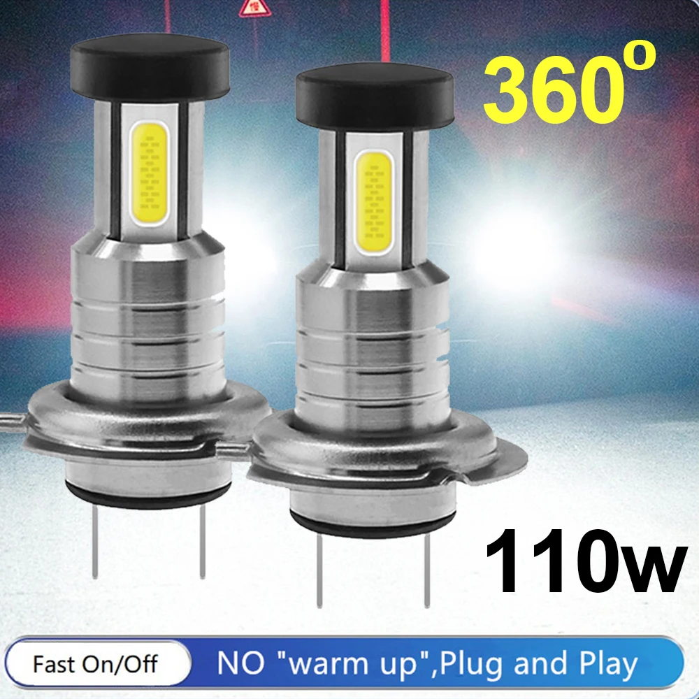 

H7 LED Headlight Bulb Kit High Low Beam 110W 30000LM Super Bright 6000K White H11 Canbus 360 light led car Lamp H4 Fog Light