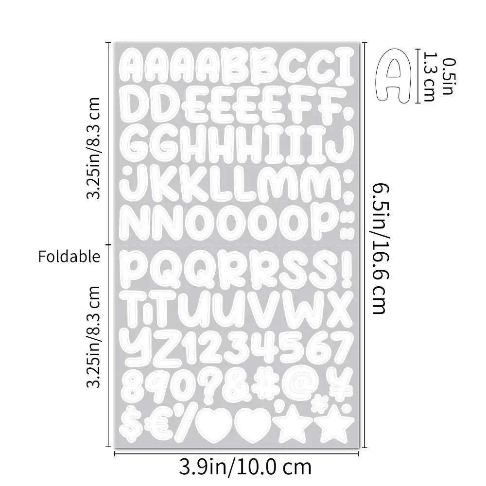 26 Letter Number Cartoon Letter Sticker 0.5 inch Cartoon Cartoon Initial Alphabet Paster Vinyl Adhesive DIY