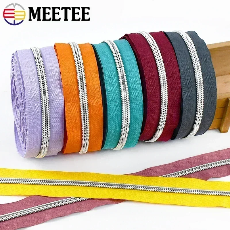 1-5 meter 5 #   Nylon ritsen op de meter voor naailollen Spoel Plastic ritsen Tape Schoenen Kleding Ritsreparatieset DIY-accessoires