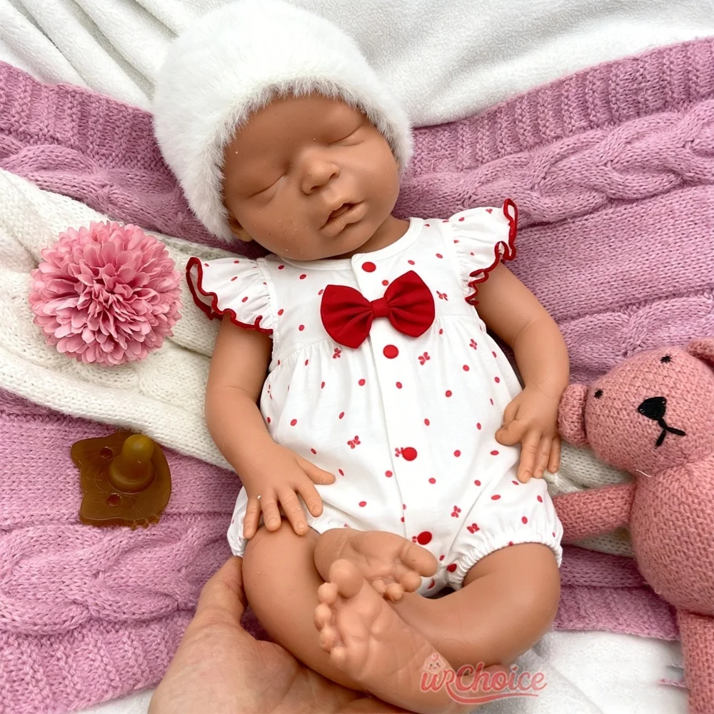 

45cm Unpainted Silicone Reborn Baby Girl Full Body Soft Realistic Weighted Newborn Blank Doll for Artist Collector