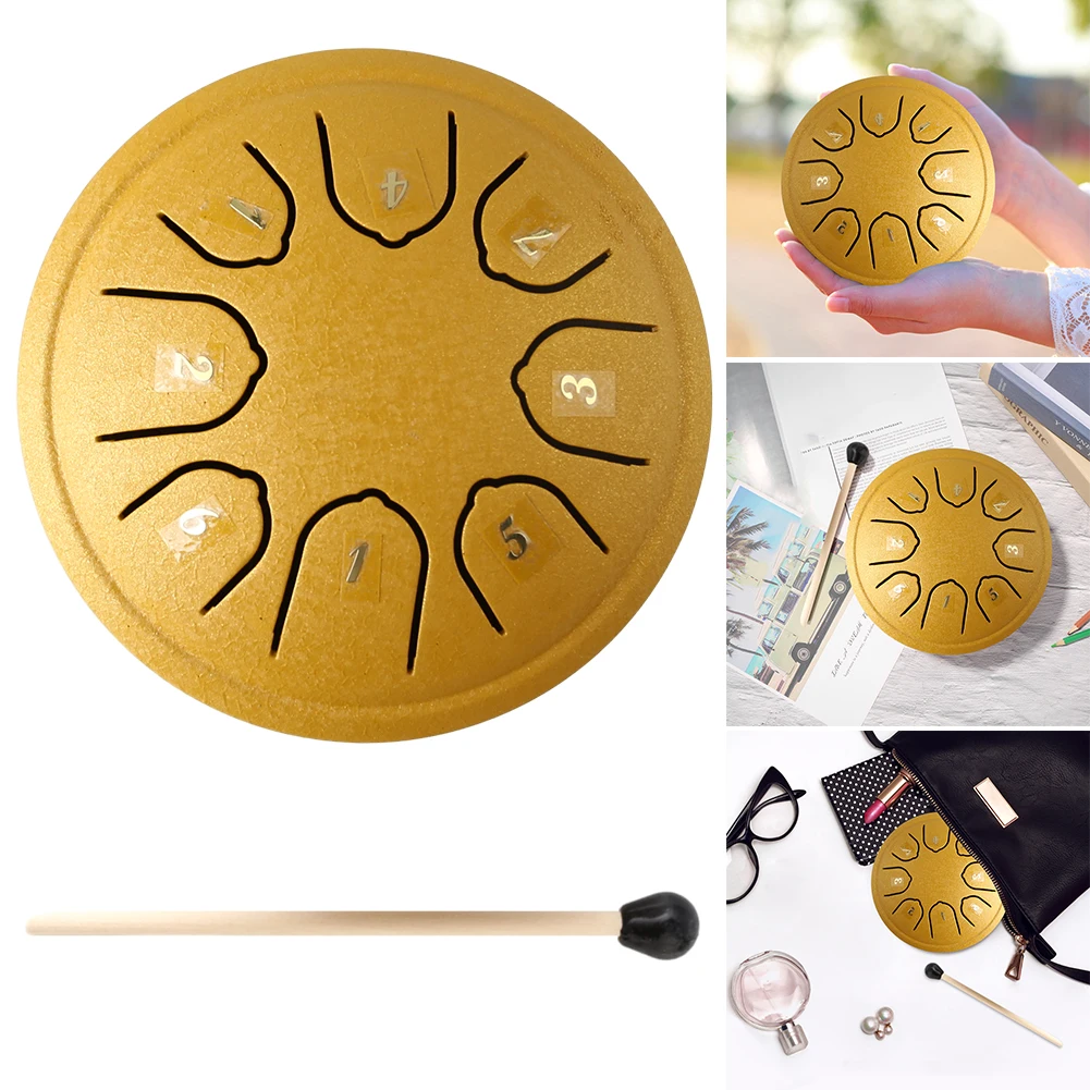 

Стальной ударный инструмент Tongue Drum с молоточками, 4 в 8 нот, с наклейками для нот
