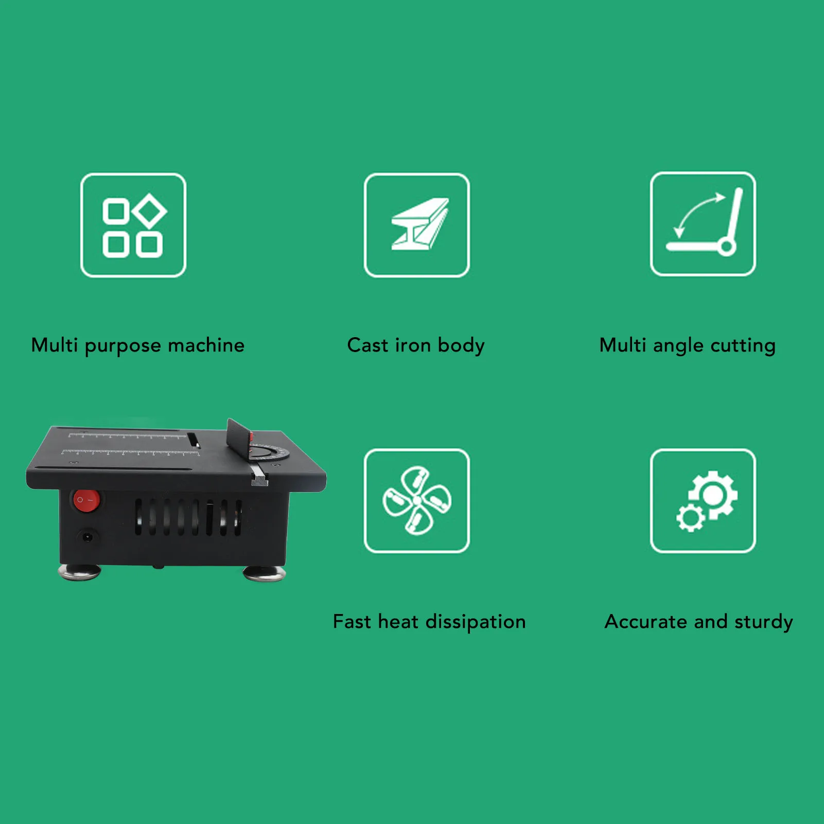 100 واط منشار طاولة صغير صندوق جمع الغبار 7 سرعات منشار طاولة صغير عالي الكفاءة لصنع النماذج تطوير الفائدة