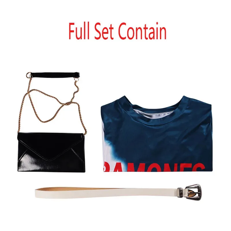 2023 فيلم خطأ نوح تأثيري حلي كولبا ميا نوح فستان قصير الأكمام حقيبة حزام مجموعة هالوين كرنفال حفلة للنساء