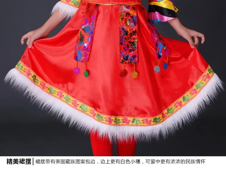 Children's Mongolian Dance Costumes for Girls Chinese National Clothing Stage Performance Folk Dance Wear New Year