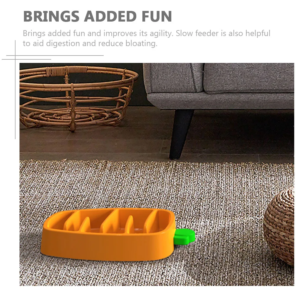 

Carrot Shaped Feeder Puppy Slow Feed Pet Feeding Supply Dog Slow Feeder Anti-Choking Design Adorable Pet Feeding Puppy Training