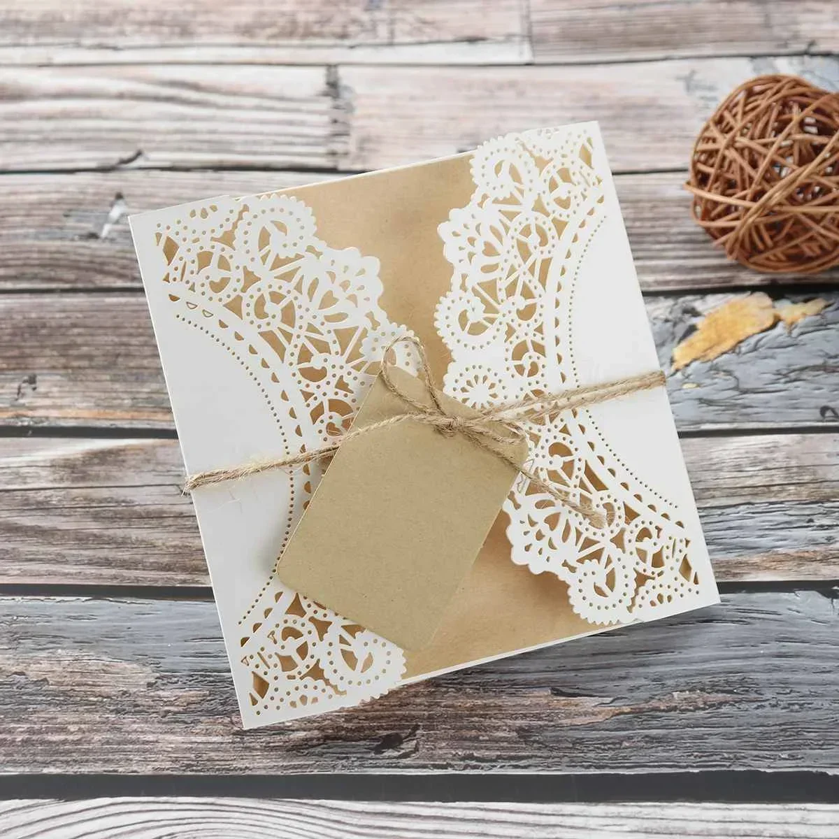 10/30/50Pcs/set Laser Cut Wedding Invitations Cards Tags Vintage Wedding Bridal Gift Greeting Card Event Party Birthday Supplies