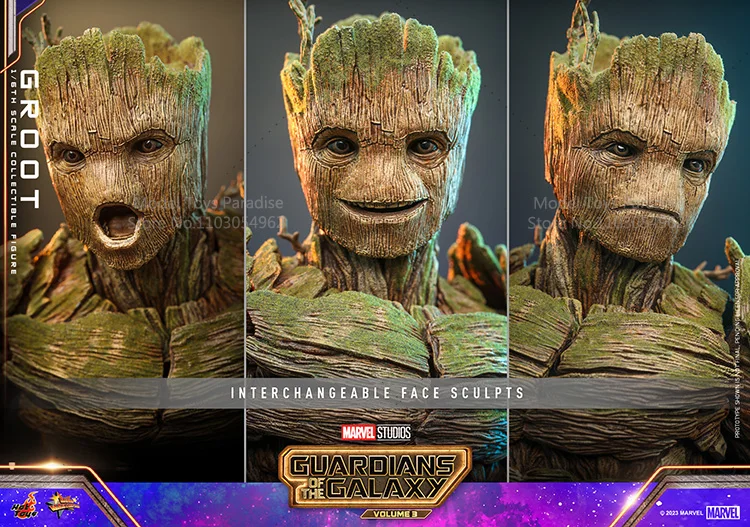 HotToys HT MMS706 1/6 ألعاب قابلة للجمع Groot Guardians of the Galaxy Vol.3 بطل السوبر 32.5 سنتيمتر عمل نموذج لجسم المشجعين الهدايا