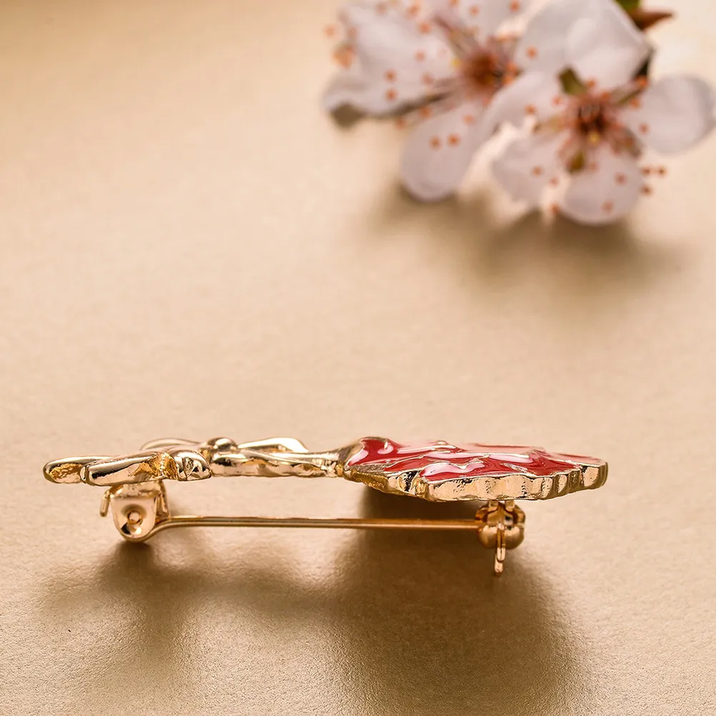 Carnation Brooch Pin Red Alloy Flower Brooch Elegant Jewelry Accessories Gift Women Girls Daily Wear Matching Bag Dress Suit