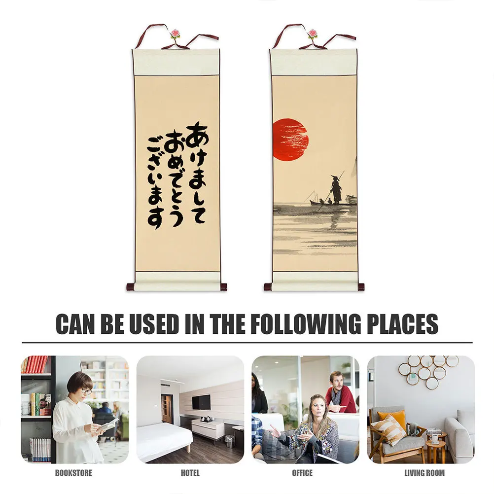 

2Pcs Blank Hanging Scroll Rice Paper for Calligraphy Ink Painting Sumi Artwork Wall Display Decoration Craft Supply